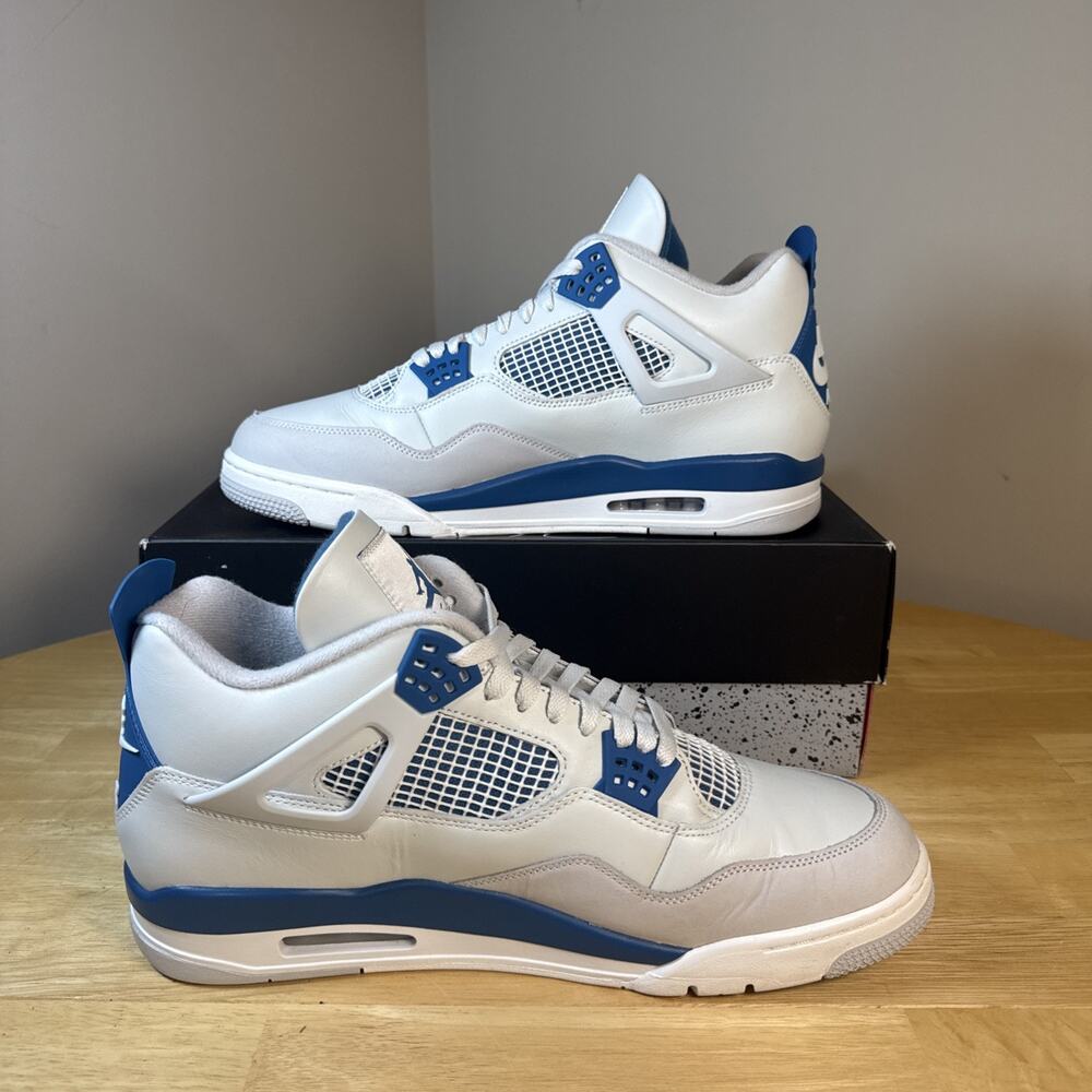 Nike Air Jordan 4 Retro Shoe Military Industrial Blue FV5029-141 Men's Size 14 - Picture 3 of 10